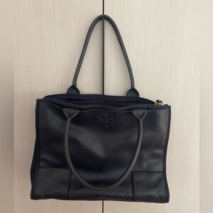 Tory Burch Tote - Leather & Canvas - Navy